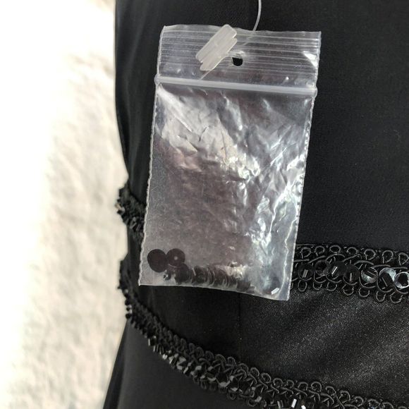 Summer dress Donna Morgan Womens Dress Size 8 Black Midi Slip V Neck Zip Back - Picture 11 of 13